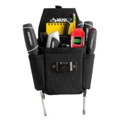 Husky 6.7 In. Black 3-Pocket Utility Tool Belt Pouch -Husky Tools Shop black husky tool belts hd00130 th c3 1000