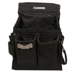 Husky Heavy-Duty 14-Pocket Electrician's Tool Belt Pouch In Black