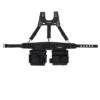 Husky 2-Bag 14-Pocket Electrician's Work Tool Belt Tool Storage Suspension Rig With Suspenders In Black