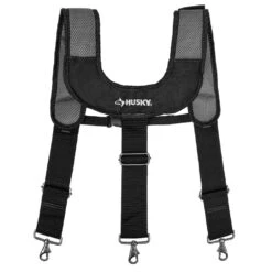 Husky 2-Bag 14-Pocket Electrician's Work Tool Belt Tool Storage Suspension Rig With Suspenders In Black -Husky Tools Shop black husky tool belts hd00146 c3 1000