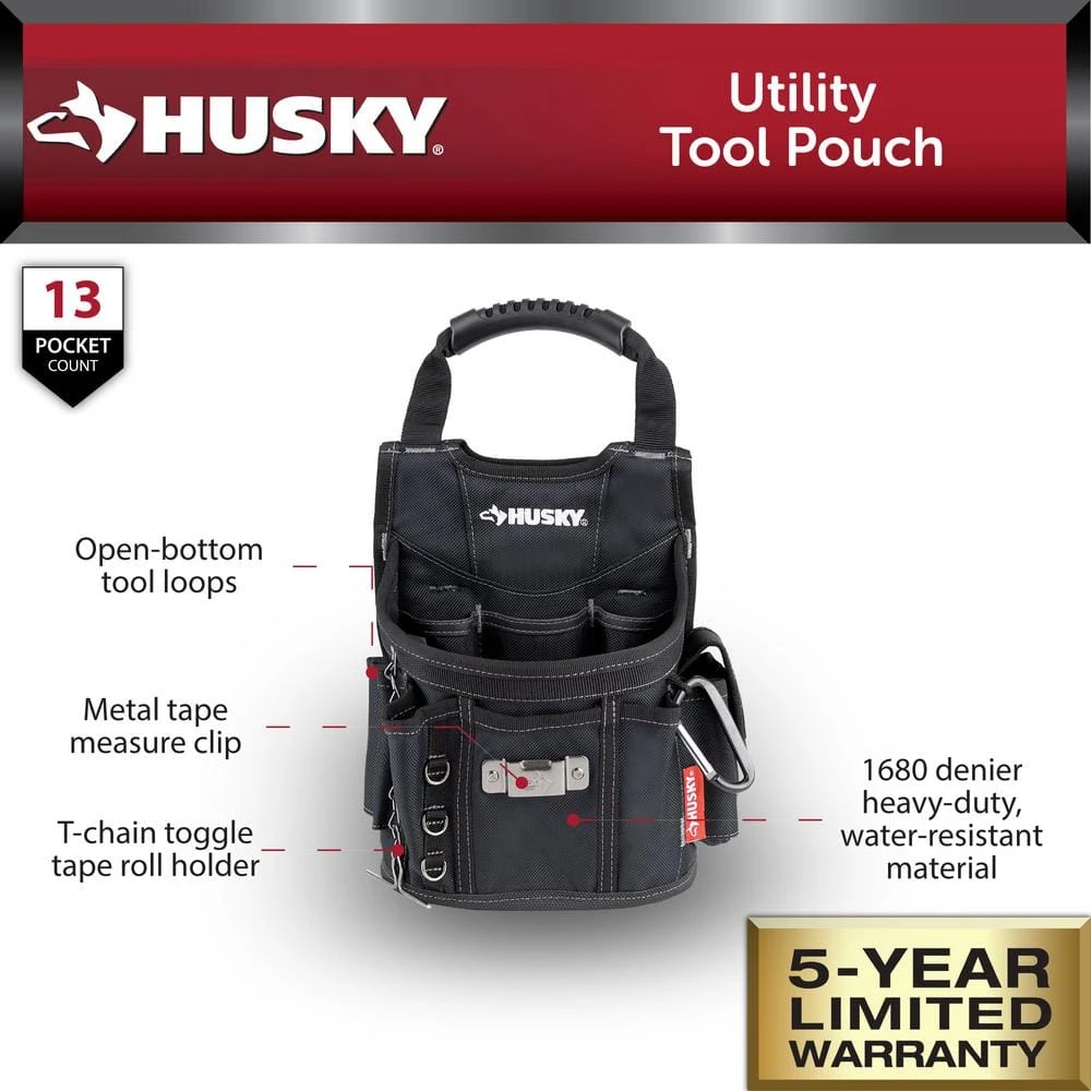 Husky Large Utility Tool Belt Pouch 4 Husky Large Utility Tool Belt Pouch - Image 2
