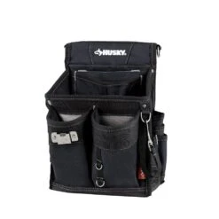 Husky Electrician's Tool Belt Pouch With Tape Measure Holder -Husky Tools Shop black husky tool belts hd00171 1d 1000