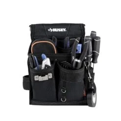 Husky Electrician's Tool Belt Pouch With Tape Measure Holder -Husky Tools Shop black husky tool belts hd00171 40 1000