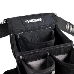 Husky Electrician's Tool Belt Pouch With Tape Measure Holder -Husky Tools Shop black husky tool belts hd00171 4f 1000