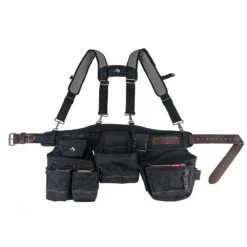 Husky Framers 3-Bag Work Tool Belt With Suspenders