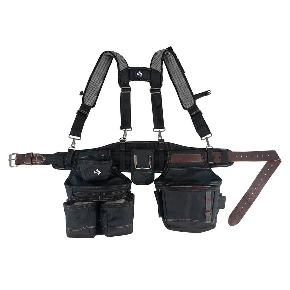 Husky Framers 2-Bag Work Tool Belt With Suspenders 3 Husky Framers 2-Bag Work Tool Belt With Suspenders