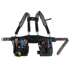 Husky Electricians 2-Bag Work Tool Belt With Suspenders -Husky Tools Shop black husky tool belts hd00174 40 1000