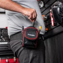 Husky 4.5 In. Clip On Tool Belt Pouch -Husky Tools Shop black husky tool belts hd55100 th 1f 1000