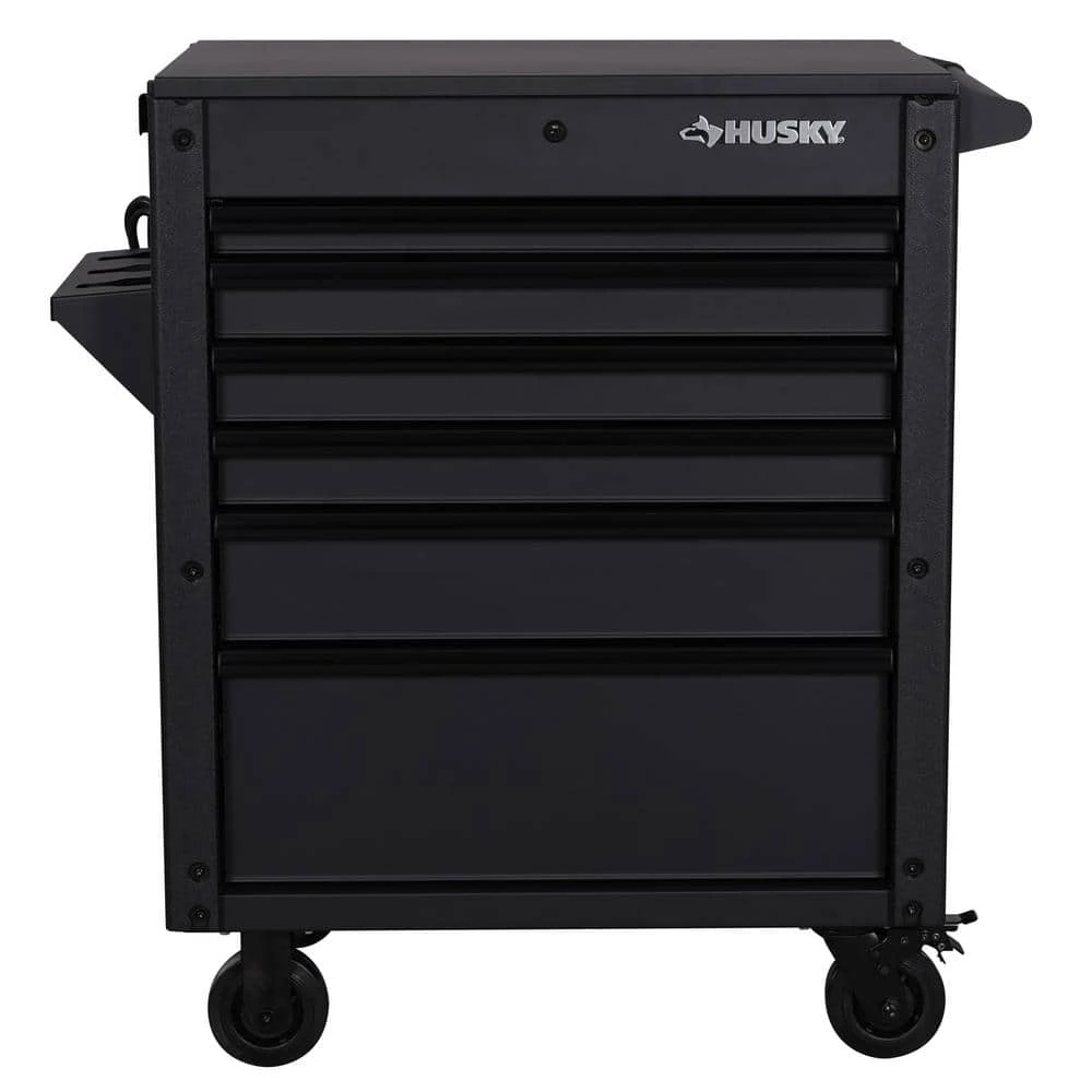 Husky Tool Storage 31 In. W 6-Drawer Black Rolling Tool Cart 7 Husky Tool Storage 31 In. W 6-Drawer Black Rolling Tool Cart - Image 5