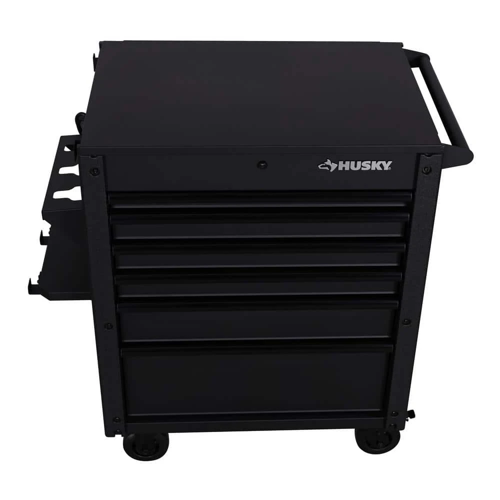 Husky Tool Storage 31 In. W 6-Drawer Black Rolling Tool Cart 15 Husky Tool Storage 31 In. W 6-Drawer Black Rolling Tool Cart - Image 13