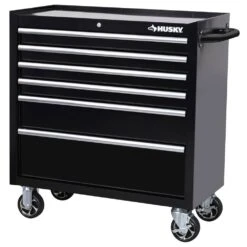 Husky 36 In. W X 18 In. D 12-Drawer Black Rolling Tool Chest Combo -Husky Tools Shop black husky tool chest combos h36ch6tr6blk 76 1000