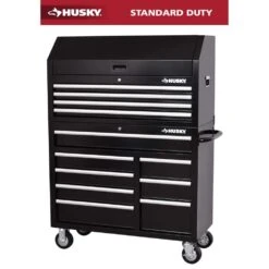 Husky Tool Storage 42 In. W X 18 In. D Standard Duty Black Tool Chest Combo