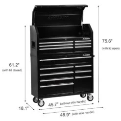 Husky 46 In. 14-Drawer Tool Chest And Cabinet Combo In Black -Husky Tools Shop black husky tool chest combos h46ch6tr8 44 1000