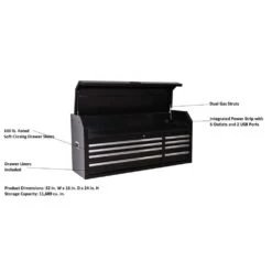 Husky Modular Tool Storage 52 In. W X 16 In. D Standard Duty Black Top Tool Chest -Husky Tools Shop black husky top tool chests h52ch8mod e1 1000