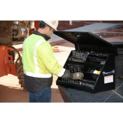 Husky Heavy-Duty 30 In. W X 15 In. D Black Steel Portable Triangle Top Chest For Sockets, Wrenches And Screwdrivers 19 Husky Heavy-Duty 30 In. W X 15 In. D Black Steel Portable Triangle Top Chest For Sockets, Wrenches And Screwdrivers -Husky Tools Shop black husky top tool chests thd30140 31 1000