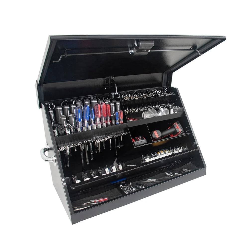 Husky Heavy-Duty 30 In. W X 15 In. D Black Steel Portable Triangle Top Chest For Sockets, Wrenches And Screwdrivers 7 Husky Heavy-Duty 30 In. W X 15 In. D Black Steel Portable Triangle Top Chest For Sockets, Wrenches And Screwdrivers - Image 5