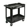 Husky 2-Tier Plastic 4-Wheeled Service Cart In Black 1 Husky 2-Tier Plastic 4-Wheeled Service Cart In Black -Husky Tools Shop black husky utility carts 12603 64 1000