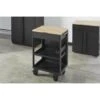 Husky Heavy Duty Welded Utility Cart With Wooden Top In Black (24.25 In. W X 37.5 In. H X 17.5 In. D) -Husky Tools Shop black husky utility carts htc1000018 64 1000