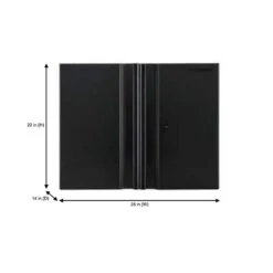 Husky Heavy Duty Welded 20-Gauge Steel Wall Mounted Garage Cabinet In Black (28 In. W X 22 In. H X 14 In. D) -Husky Tools Shop black husky wall mounted cabinets htc1000010 76 1000