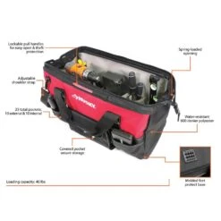 Husky 22 In. Spring-Loaded Tool Bag -Husky Tools Shop black red husky tool bags 1h 2220 slo 44 1000