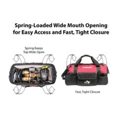 Husky 22 In. Spring-Loaded Tool Bag -Husky Tools Shop black red husky tool bags 1h 2220 slo 76 1000