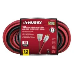 Husky 50 Ft. 12/3 Lighted Extension Cord -Husky Tools Shop general purpose cords hw12350hbrl 1f 1000