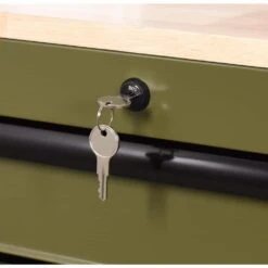 Husky 46 In. W X 18.1 In. D 9-Drawer Army Green Mobile Workbench Cabinet With Solid Wood Top -Husky Tools Shop gloss army green husky mobile workbenches h46x18mwc9army m 44 1000