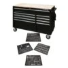 Husky 52 In. W X 25 In. D 9-Drawer Gloss Black Mobile Workbench Tool Chest With Mechanics Tool Set In Foam (320-Piece)