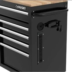 Husky Tool Storage 46 In. W X 18 In. D 9-Drawer Mobile Workbench Cabinet In Gloss Black -Husky Tools Shop gloss black husky mobile workbenches h46x18mwc9blk 1f 1000