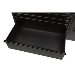 Husky 56 In. W X 24.5 In. D Deep 5-Drawer 1-Door Gloss Black Deep Tool Chest Mobile Workbench With Hardwood Top -Husky Tools Shop gloss black husky mobile workbenches h56mwc5gbkxd tl 4f 1000