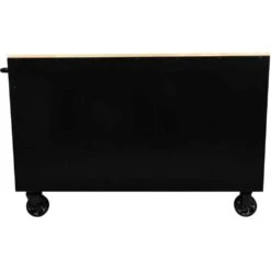 Husky 56 In. W X 24.5 In. D Deep 5-Drawer 1-Door Gloss Black Deep Tool Chest Mobile Workbench With Hardwood Top -Husky Tools Shop gloss black husky mobile workbenches h56mwc5gbkxd tl 66 1000