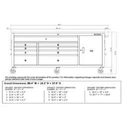 Husky 84 In. W X 18 In. D 9-Drawer Mobile Workbench With Wood Top In Gloss Black -Husky Tools Shop gloss black husky mobile workbenches hotc8409b11m d4 1000