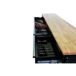 Husky 84 In. W 18 In. D 15-Drawer Mobile Workbench With Wood Top In Gloss Black -Husky Tools Shop gloss black husky mobile workbenches hotc8415b11m 31 1000