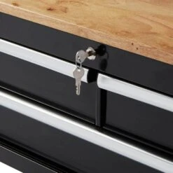 Husky Tool Storage 3-Drawer 36 In. W Standard Duty Gloss Black Rolling Tool Cart With Hardwood Top -Husky Tools Shop gloss black husky tool carts houc3603b1qwk d4 1000