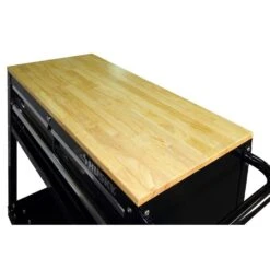 Husky Tool Storage 3-Drawer 36 In. W Standard Duty Gloss Black Rolling Tool Cart With Hardwood Top -Husky Tools Shop gloss black husky tool carts houc3603b1qwk fa 1000