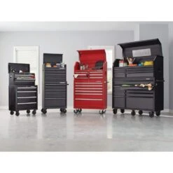 Husky 26 In. W X 12 In. D Standard Duty 4-Drawer Top Tool Chest In Gloss Black -Husky Tools Shop gloss black husky top tool chests hkst98065bk a0 1000