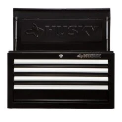 Husky 26 In. W X 12 In. D Standard Duty 4-Drawer Top Tool Chest In Gloss Black -Husky Tools Shop gloss black husky top tool chests hkst98065bk c3 1000