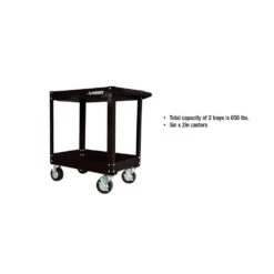 Husky 27 In. Wide 18.3 In. Deep 2 Tier Cart, Gloss Black -Husky Tools Shop gloss black husky utility carts houc27a2b11 31 1000