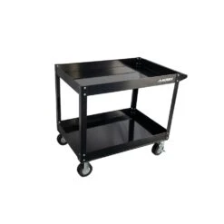 Husky 36 In. W X 24.1 In. Deep 2 Tier Cart, Gloss Black -Husky Tools Shop gloss black husky utility carts houc36a2b11 44 1000