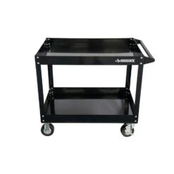 Husky 36 In. W X 24.1 In. Deep 2 Tier Cart, Gloss Black -Husky Tools Shop gloss black husky utility carts houc36a2b11 c3 1000