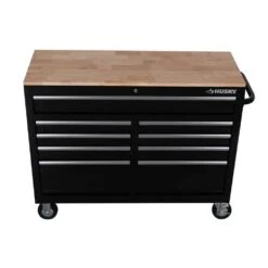 Husky 46 In. W X 18 In. D 9-Drawer Black Mobile Workbench Cabinet 22 Husky 46 In. W X 18 In. D 9-Drawer Black Mobile Workbench Cabinet -Husky Tools Shop gloss black with silver trim husky mobile workbenches h46mwc9v18 1f 1000