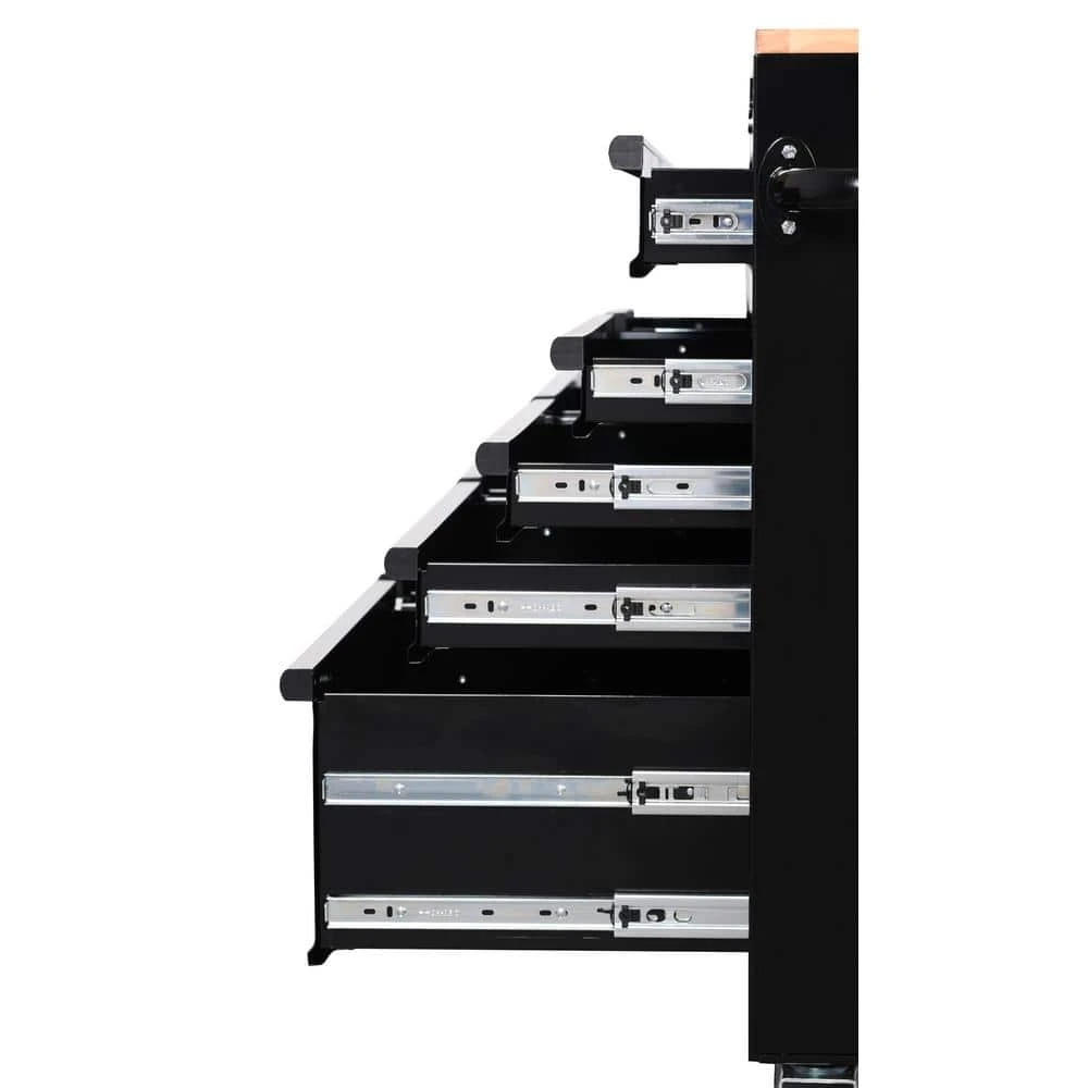 Husky 46 In. W X 18 In. D 9-Drawer Black Mobile Workbench Cabinet 11 Husky 46 In. W X 18 In. D 9-Drawer Black Mobile Workbench Cabinet - Image 9