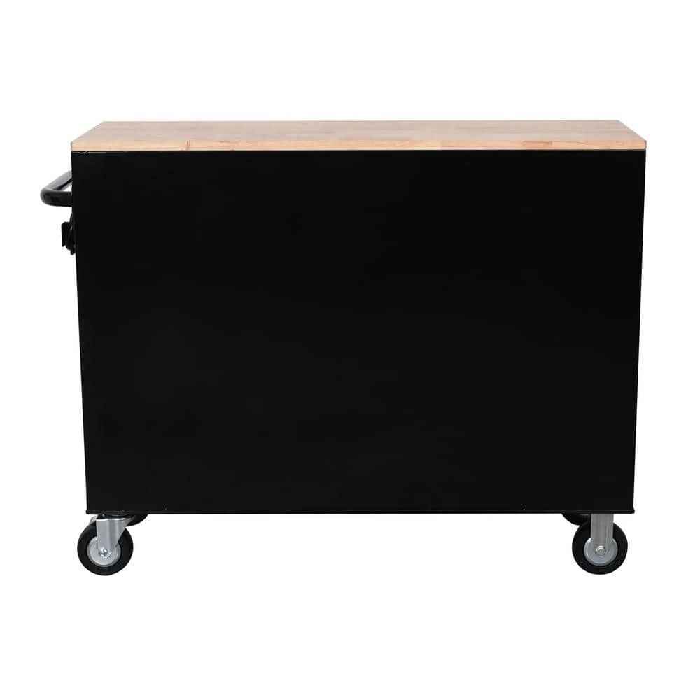 Husky 46 In. W X 18 In. D 9-Drawer Black Mobile Workbench Cabinet 6 Husky 46 In. W X 18 In. D 9-Drawer Black Mobile Workbench Cabinet - Image 4