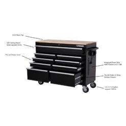 Husky 46 In. W X 18 In. D 9-Drawer Black Mobile Workbench Cabinet 26 Husky 46 In. W X 18 In. D 9-Drawer Black Mobile Workbench Cabinet -Husky Tools Shop gloss black with silver trim husky mobile workbenches h46mwc9v18 d4 1000