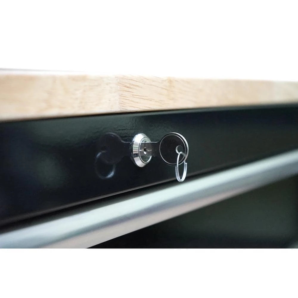 Husky Tool Storage 46 In. W X 51 In. D Standard Duty Black Mobile Workbench Cabinet With Solid Top Full Length Extension Table 15 Husky Tool Storage 46 In. W X 51 In. D Standard Duty Black Mobile Workbench Cabinet With Solid Top Full Length Extension Table - Image 13