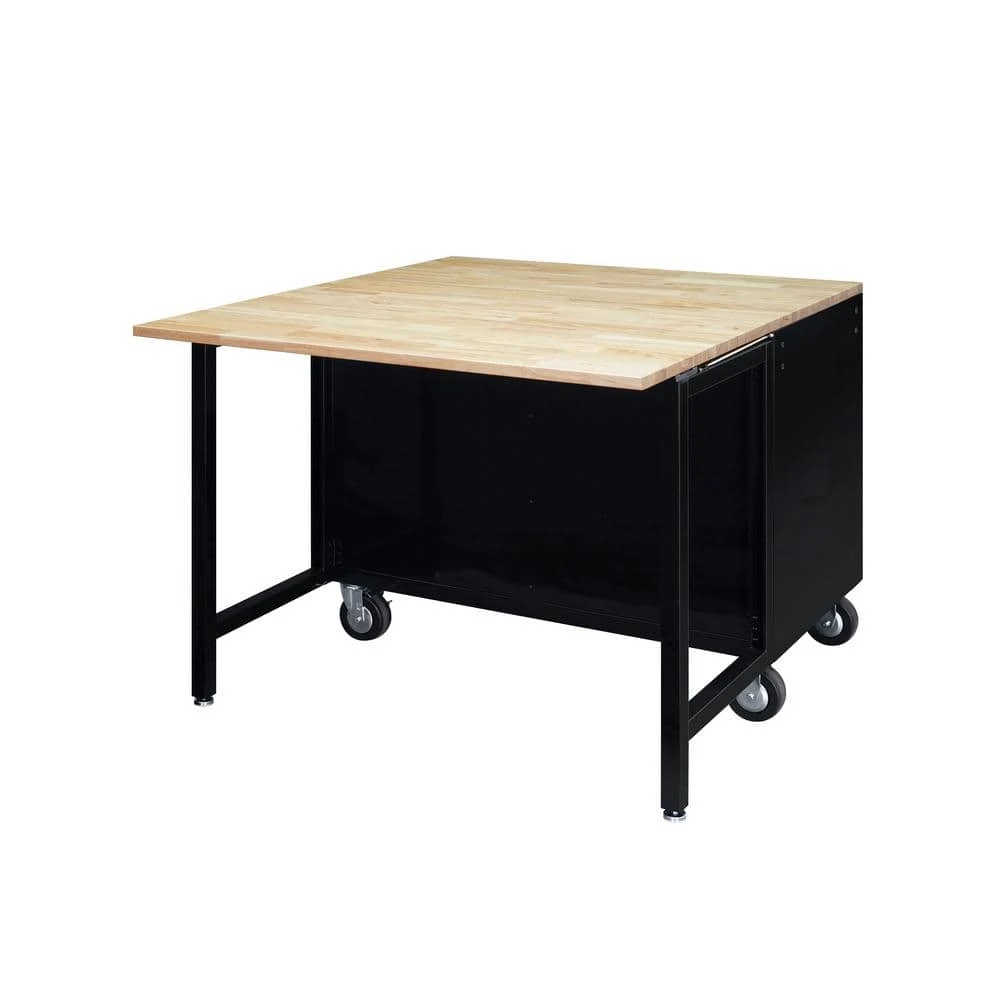 Husky Tool Storage 46 In. W X 51 In. D Standard Duty Black Mobile Workbench Cabinet With Solid Top Full Length Extension Table 9 Husky Tool Storage 46 In. W X 51 In. D Standard Duty Black Mobile Workbench Cabinet With Solid Top Full Length Extension Table - Image 7