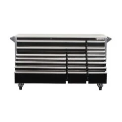 Husky Tool Storage 72 In. W X 25 In. D Professional Duty Black Mobile Workbench Cabinet With Stainless Steel Top -Husky Tools Shop gloss black with silver trim husky mobile workbenches hpro72mwc20blk c3 1000