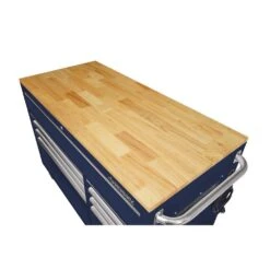 Husky 52 In. W X 25 In. D 9-Drawer Gloss Blue Mobile Workbench Tool Chest With Mechanics Tool Set In Foam (370-Piece) -Husky Tools Shop gloss blue husky mobile workbenches h370eva52mwbblucb 44 1000