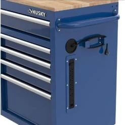 Husky Tool Storage 46 In. W X 18 In. D 9-Drawer Gloss Blue Mobile Workbench Cabinet -Husky Tools Shop gloss blue husky mobile workbenches h46x18mwc9blu 1f 1000
