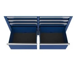 Husky Tool Storage 46 In. W X 18 In. D 9-Drawer Gloss Blue Mobile Workbench Cabinet -Husky Tools Shop gloss blue husky mobile workbenches h46x18mwc9blu c3 1000